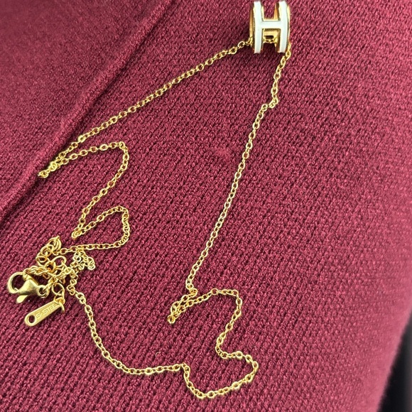 Vintage fashion Luxe Dainty cream  gold Tone  necklace New - Picture 9 of 11